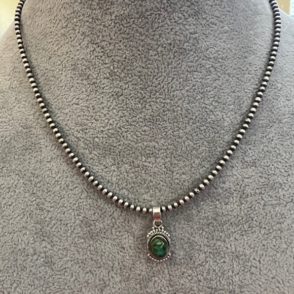 ❤️ Sonoran Gold Turquoise Navajo Style Southwestern Sterling Silver Pendant 1”L - Picture 3 of 14